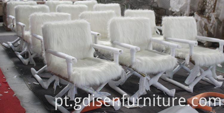 Modern Luxury Design Jodi White Sheepskin Dining Chair